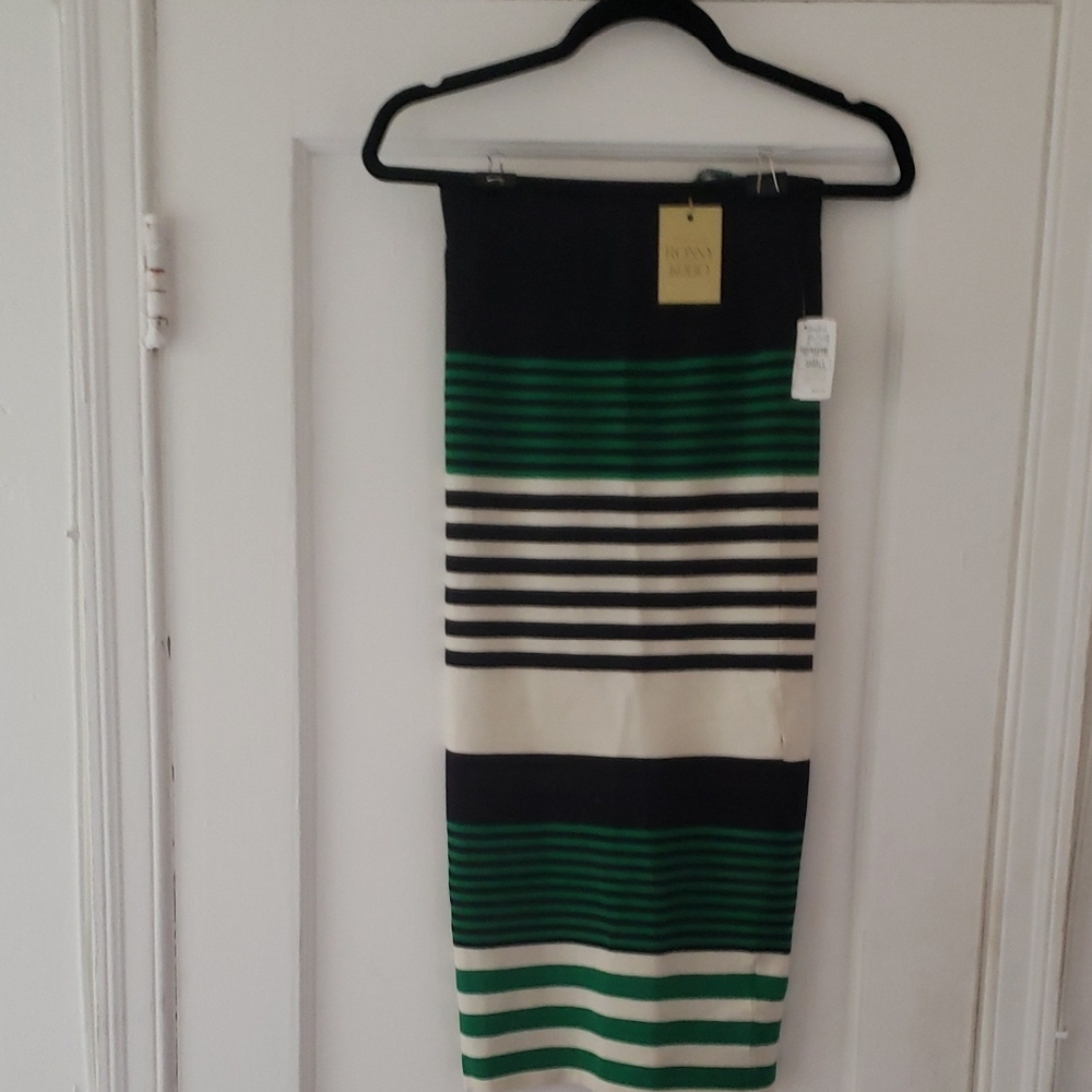 Ronny Kibo Black and Green Striped Skirt
